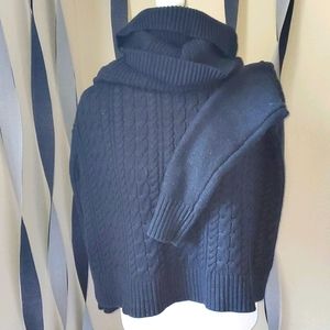 Dark Gray Cowl loose Sweater